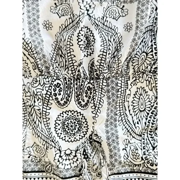 Black Rainn 2XL Boho Blouse Black & White W/Criss Cross Back Angel Wing Arm - Picture 15 of 15